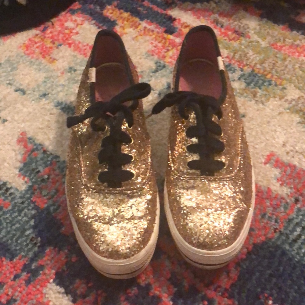Kate Spade glitter platform keds